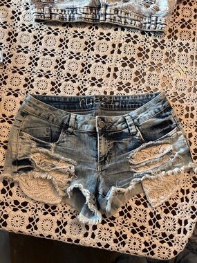 Rue 21 Light Blue Distressed Denim Cutoff Shorts